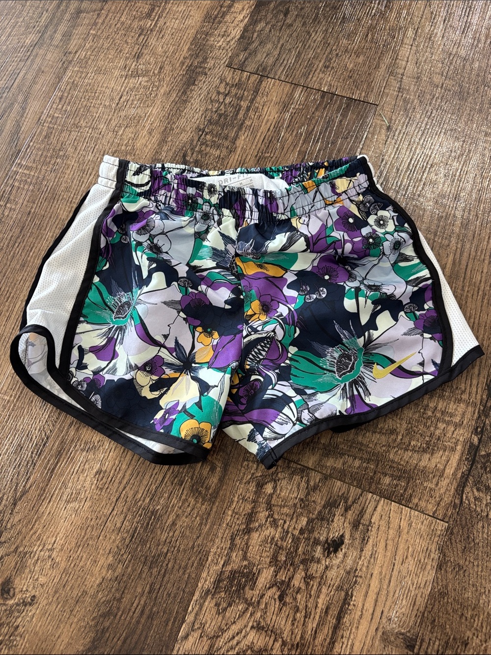 Girls Athletic Shorts - Purple & Green